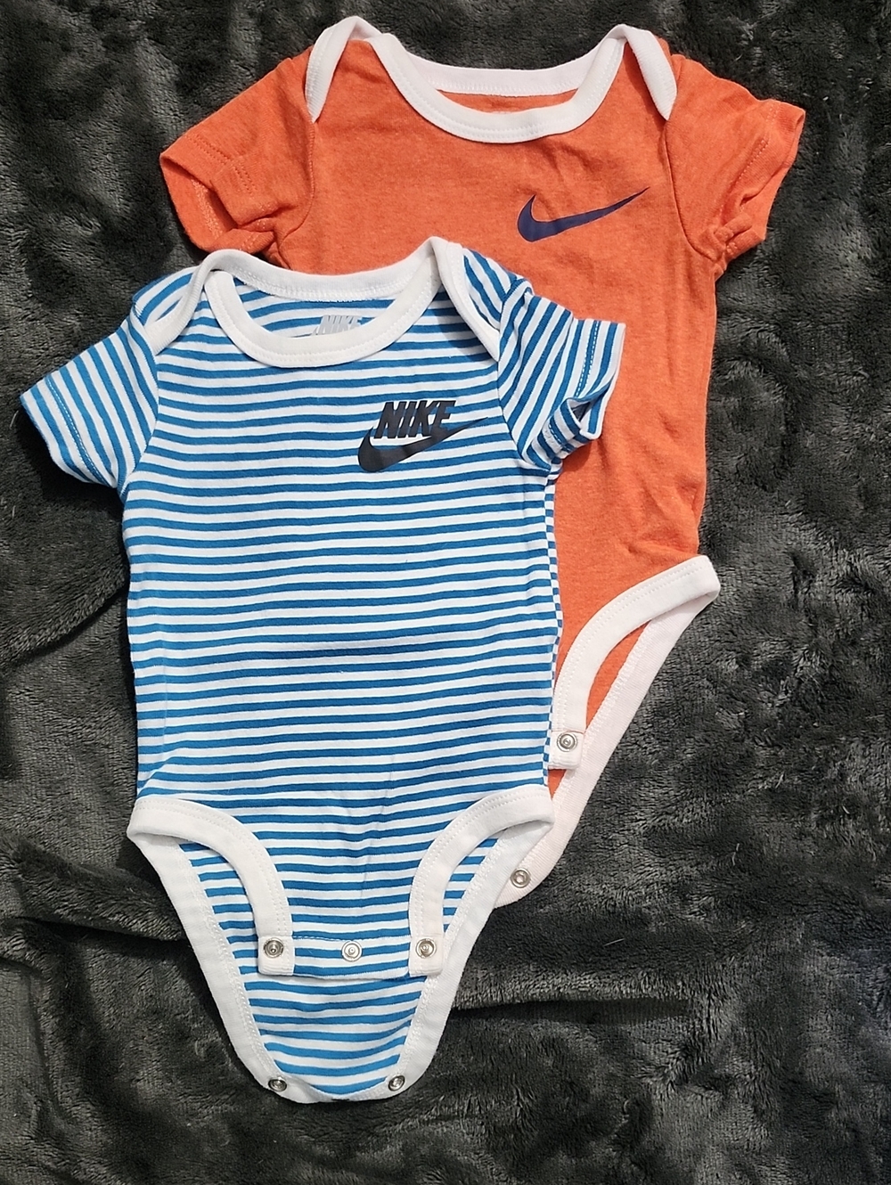 Nike Baby One-Piece Bodysuit Set - Orange & Blue Stripes